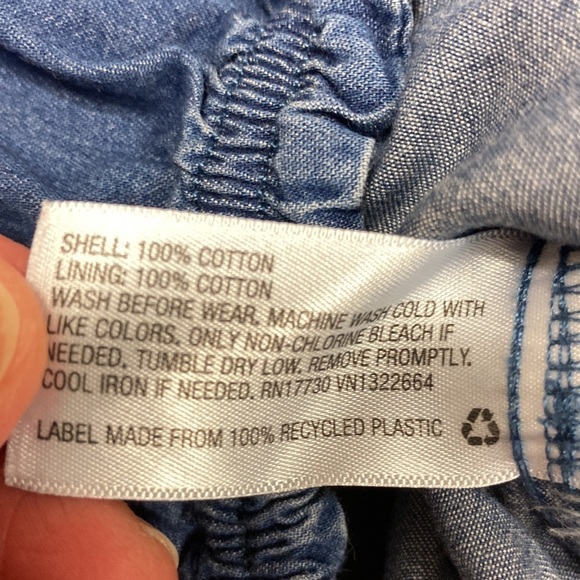 Cat & jack chambray denim ruffle summer bubble romper one piece 6-9m - Picture 8 of 8